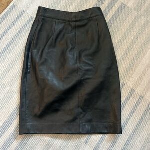 Black vintage leather skirt